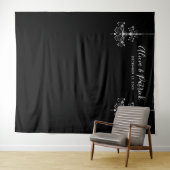 ブラックとホワイトのシャンデリア ウェディング フォト 背景 タペストリー (インサイチュ(横))