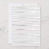 ブラックとホワイトのストライプ柄のブライズシャワー 招待状 (裏面)