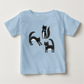 ブラックとホワイトのタキシード猫 ベビーTシャツ (正面)