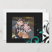 ブラックとホワイトのターコイズリバーススワール セーブザデート (裏面)