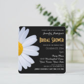 ブラックとホワイトのダイジーテーマのブライズシャワー 招待状 (スタンド正面)