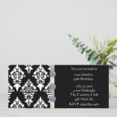 ブラックとホワイトのダイヤモンドの誕生日招待状 招待状 (スタンド正面)