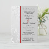 ブラックとホワイトのダマスク ウェディング招待状 招待状 (スタンド正面)