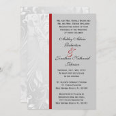 ブラックとホワイトのダマスク ウェディング招待状 招待状 (正面/裏面)