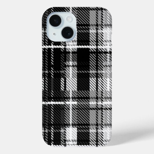 ブラックとホワイトのチェック柄タタン Case-Mate iPhoneケース (裏面)