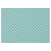 ブラックとホワイトのチェック柄ターコイズパターン テーブルクロス (正面(横))