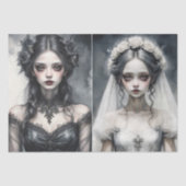 ブラックとホワイトのツインブライド – デコページ –  薄葉紙 (正面)