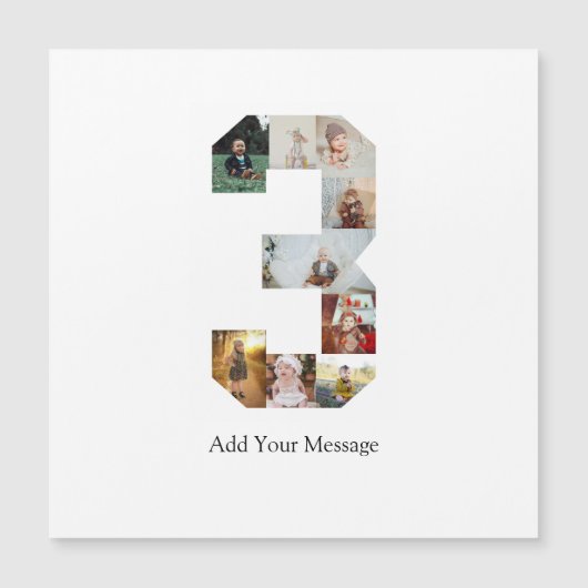 ブラックとホワイトのナンバー3写真コラージュ (正面)