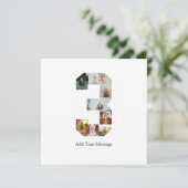 ブラックとホワイトのナンバー3写真コラージュ カード (スタンド正面)