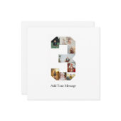 ブラックとホワイトのナンバー3写真コラージュ カード (正面/裏面インサイチュ)