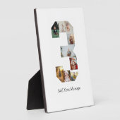 ブラックとホワイトのナンバー3写真コラージュ フォトプラーク (側面)