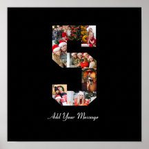 ブラックとホワイトのナンバー5写真コラージュ