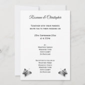 ブラックとホワイトのハートとバタフライのウェディング 招待状 (裏面)