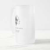 ブラックとホワイトのバチェロレッテパーティーの景品 フロストグラスビールジョッキ (正面左)