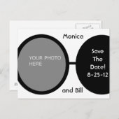 ブラックとホワイトのパール 案内ポストカード (正面/裏面)