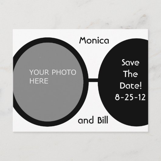 ブラックとホワイトのパール 案内ポストカード (正面)