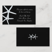 ブラックとホワイトのヒトデのレセプション会場 封入紙 エンクロージャーカード (正面/裏面)