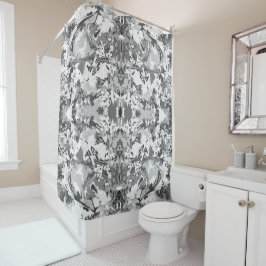 ブラックとホワイトのファッションパタ独占的ーン シャワーカーテン