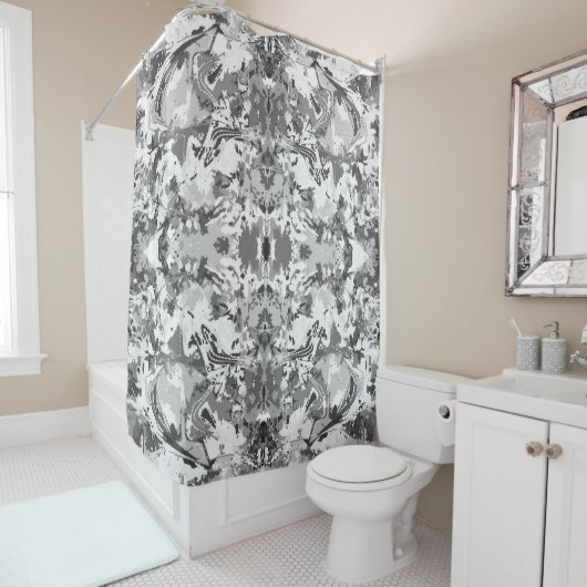 ブラックとホワイトのファッションパタ独占的ーン シャワーカーテン (インサイチュ)