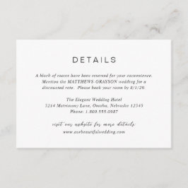 ブラックとホワイトのモノグラム エレガント ウェディング エンクロージャーカード