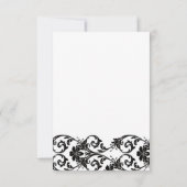 ブラックとホワイトのレースの結婚式の受付カード 招待状 (裏面)