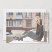 ブラックとホワイトの卒業招待状 招待状 (裏面)