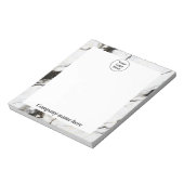 ブラックとホワイトの大理石 ノートパッド (回転)