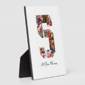 ブラックとホワイトの数字5の写真コラージュ フォトプラーク (側面)