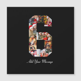 ブラックとホワイトの数字6写真コラージュ