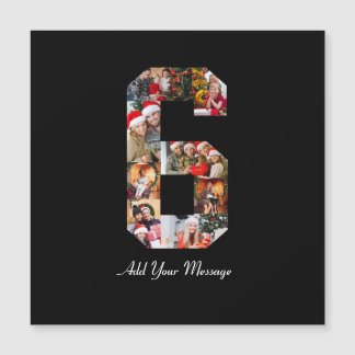 ブラックとホワイトの数字6写真コラージュ