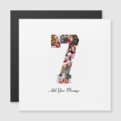 ブラックとホワイトの数字7写真コラージュ (正面/裏面)