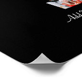 ブラックとホワイトの数字7写真コラージュ ポスター (角)