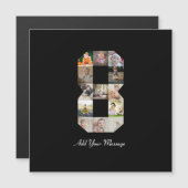 ブラックとホワイトの数字8写真コラージュ (正面/裏面)