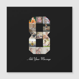 ブラックとホワイトの数字8写真コラージュ