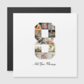 ブラックとホワイトの数字8写真コラージュ (正面/裏面)