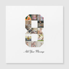 ブラックとホワイトの数字8写真コラージュ