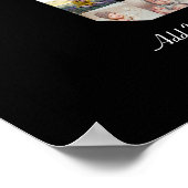 ブラックとホワイトの数字8写真コラージュ ポスター (角)