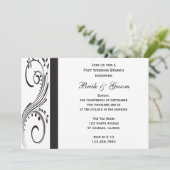 ブラックとホワイトの渦巻き ウェディングアフターブランチ 招待状 (スタンド正面)