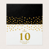 ブラックとホワイトの結婚式のゴールドコンフェッティ (外部フラット)