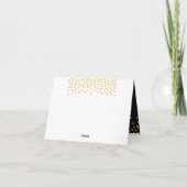 ブラックとホワイトの結婚式のゴールドコンフェッティ サンキューカード (裏面)