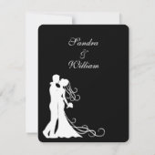 ブラックとホワイトの結婚式招待状 招待状 (裏面)