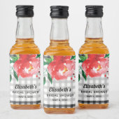ブラックとホワイトの花嫁のシャワー ミニ リキュールボトルラベル (ボトル)