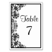 ブラックとホワイトの花柄ダマスク | オーダーメイド ウェディング テーブルナンバー (裏面)