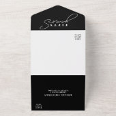 ブラックとホワイトの50歳の誕生日または記念日 オールインワン招待状 (外側)