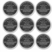 ブラックとホワイト文字化粧品瓶のふたラベル2.5" シール (正面)