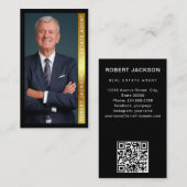 ブラックとメタルの金ゴールド不動産仲介業者フォトデザイン 名刺