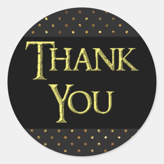 ブラックとモダンおお洒落礼ステッカー ラウンドシール (正面)