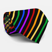 ブラックとレインボーストライプズ ネクタイ (ロール)
