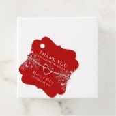 ブラックとレッドのウェディング フェイバータグ (インサイチュ)