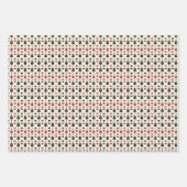 ブラックとレッドのギターハートパターンをオフに設定 ラッピングペーパーシート (正面)